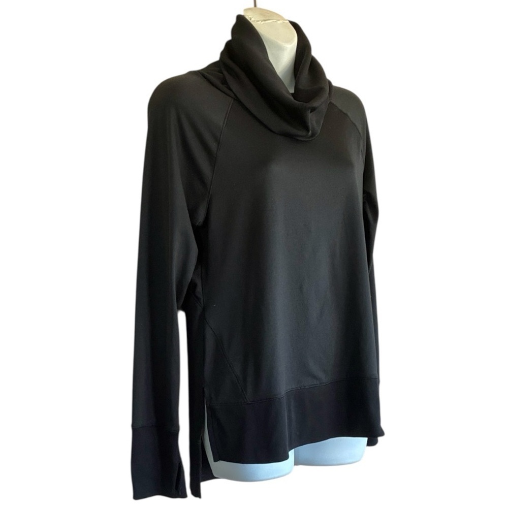 VSX VICTORIA'S SECRET SPORT Sweater Women's XS, Black Cowl Neck mesh inset EUC